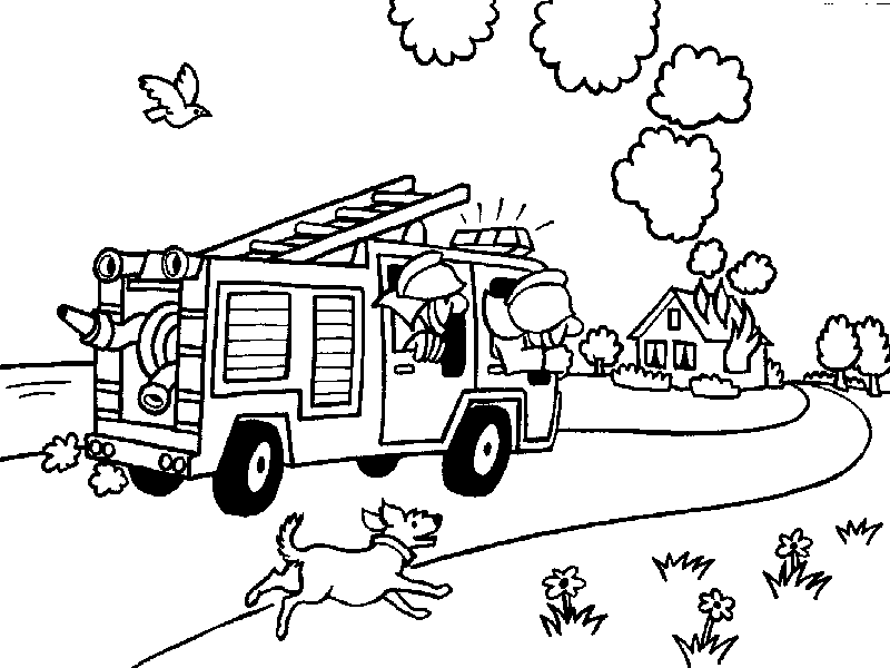 Dibujo para colorear: Bombero (Carreras y Profesiones) #105518 - Dibujos para Colorear e Imprimir Gratis