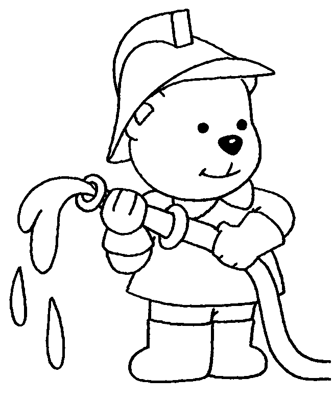 Dibujo para colorear: Bombero (Carreras y Profesiones) #105520 - Dibujos para Colorear e Imprimir Gratis