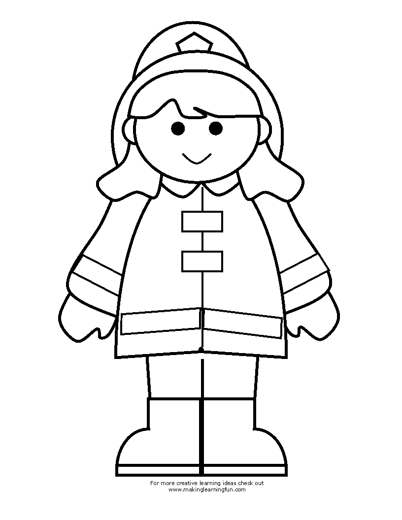 Dibujo para colorear: Bombero (Carreras y Profesiones) #105533 - Dibujos para Colorear e Imprimir Gratis