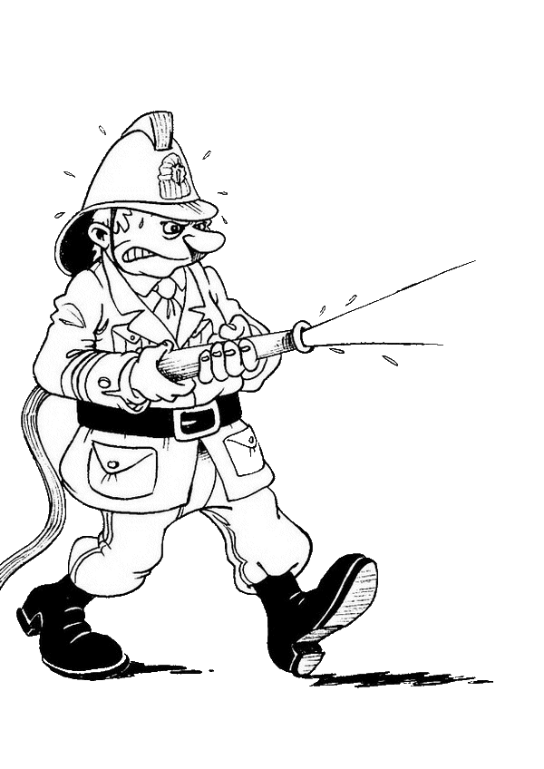 Dibujo para colorear: Bombero (Carreras y Profesiones) #105541 - Dibujos para Colorear e Imprimir Gratis