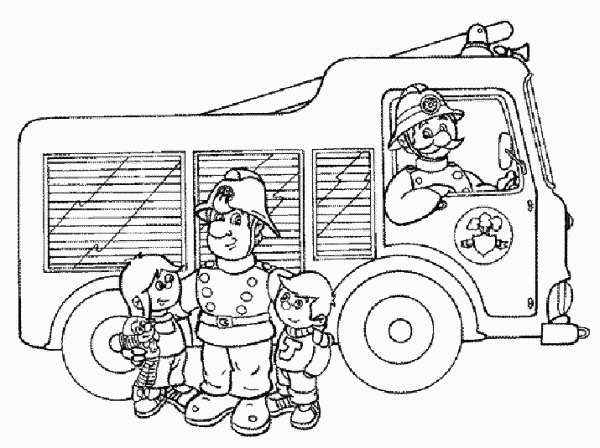 Dibujo para colorear: Bombero (Carreras y Profesiones) #105548 - Dibujos para Colorear e Imprimir Gratis