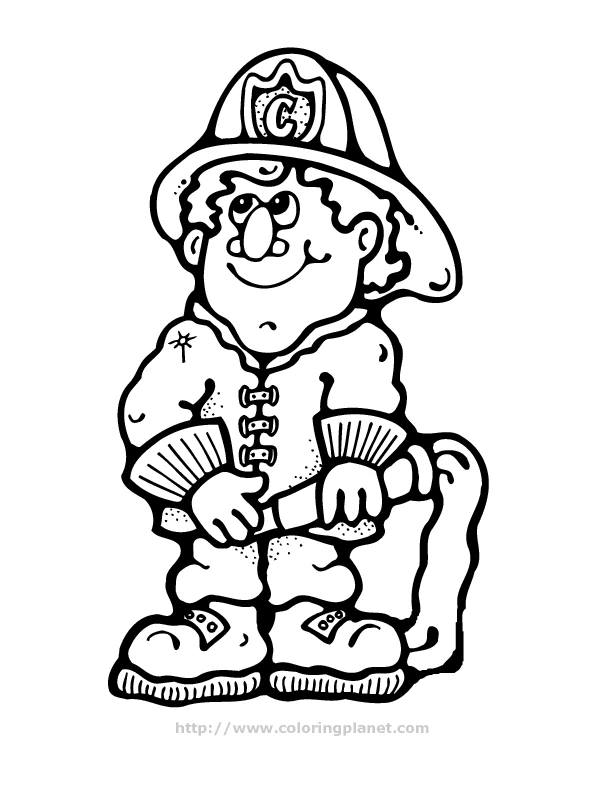 Dibujo gratuito Bombero #105556 de la coleccion Carreras y Profesiones para imprimir