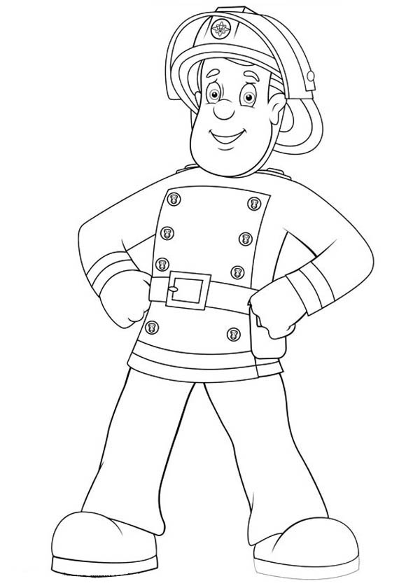 Dibujo para colorear: Bombero (Carreras y Profesiones) #105572 - Dibujos para Colorear e Imprimir Gratis