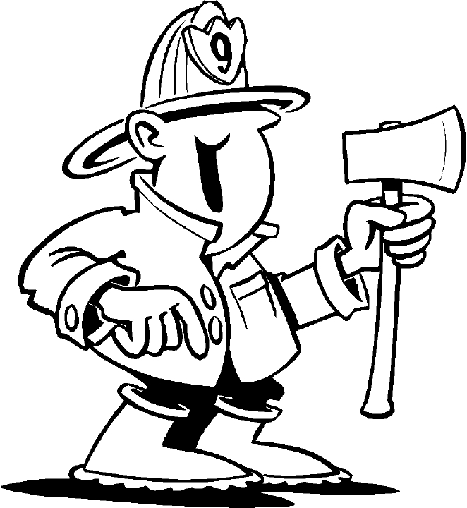Dibujo para colorear: Bombero (Carreras y Profesiones) #105590 - Dibujos para Colorear e Imprimir Gratis