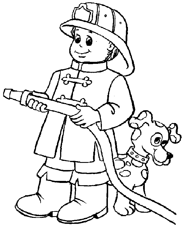 Dibujo para colorear: Bombero (Carreras y Profesiones) #105593 - Dibujos para Colorear e Imprimir Gratis