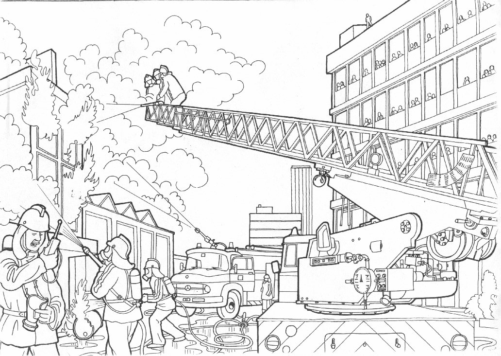 Dibujo para colorear: Bombero (Carreras y Profesiones) #105636 - Dibujos para Colorear e Imprimir Gratis