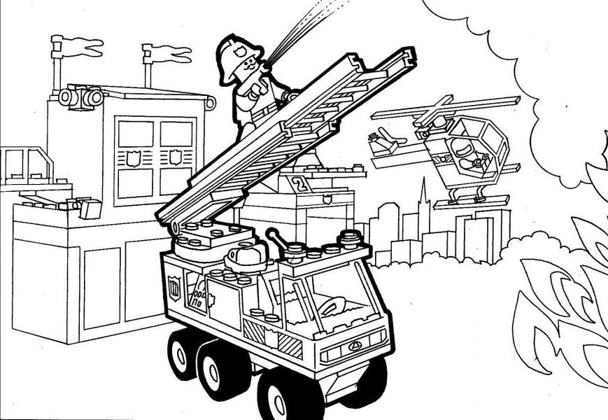 Dibujo para colorear: Bombero (Carreras y Profesiones) #105672 - Dibujos para Colorear e Imprimir Gratis