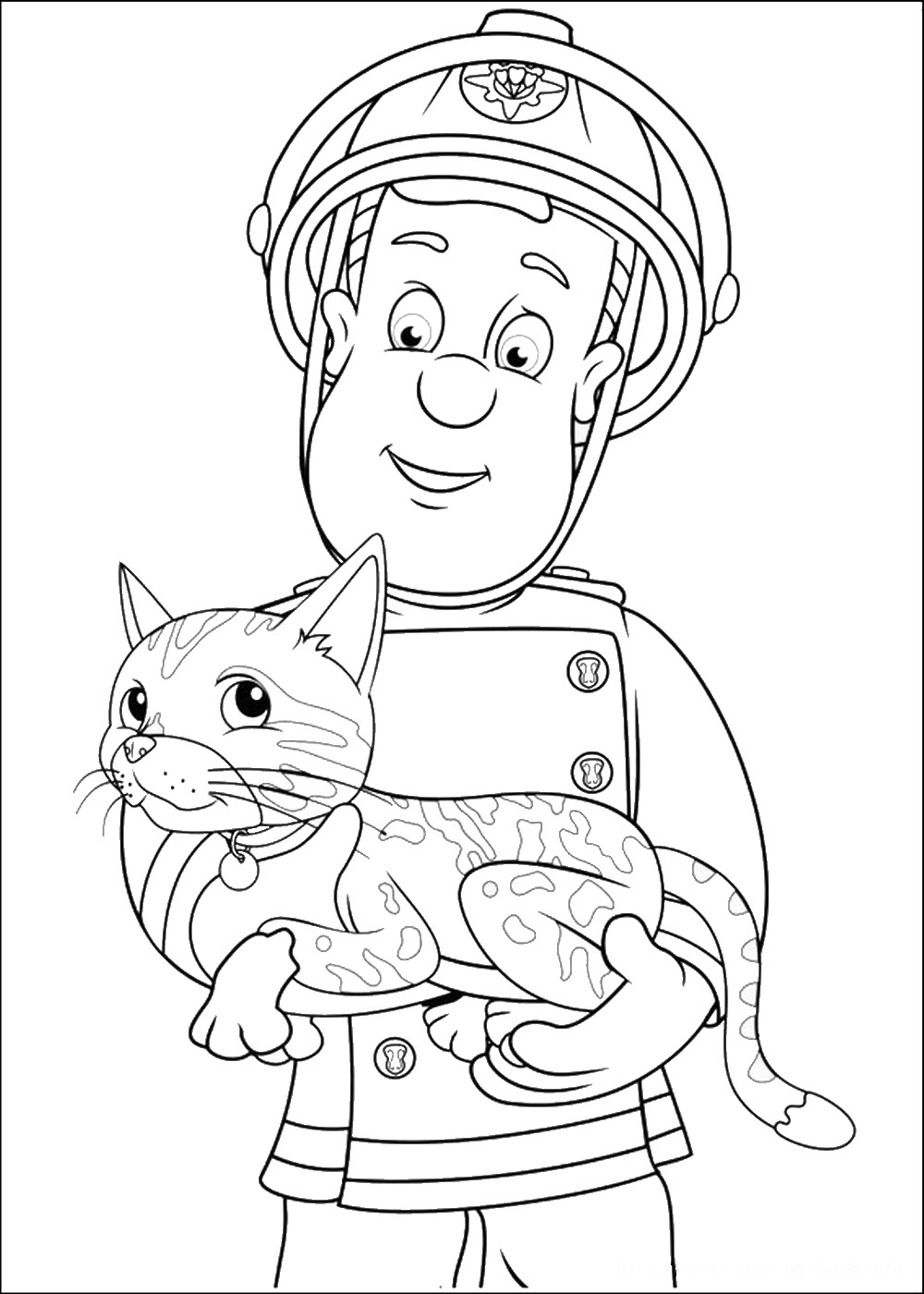 Dibujo para colorear: Bombero (Carreras y Profesiones) #105729 - Dibujos para Colorear e Imprimir Gratis
