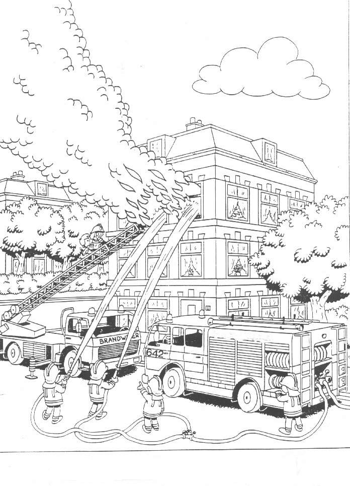 Dibujo para colorear: Bombero (Carreras y Profesiones) #105737 - Dibujos para Colorear e Imprimir Gratis