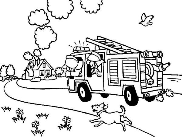 Dibujo para colorear: Bombero (Carreras y Profesiones) #105747 - Dibujos para Colorear e Imprimir Gratis