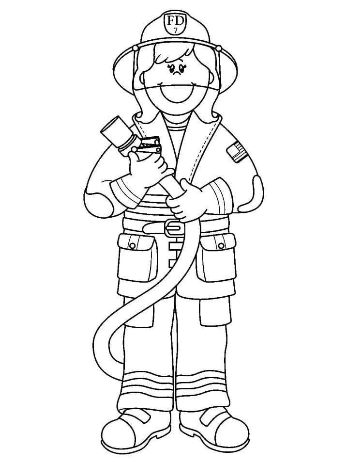 Dibujo gratuito Bombero #177490 de la coleccion Carreras y Profesiones para imprimir