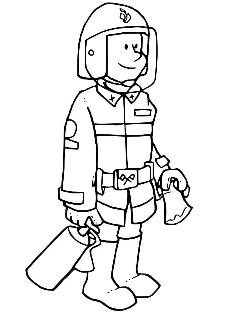Dibujo gratuito Bombero #177507 de la coleccion Carreras y Profesiones para imprimir