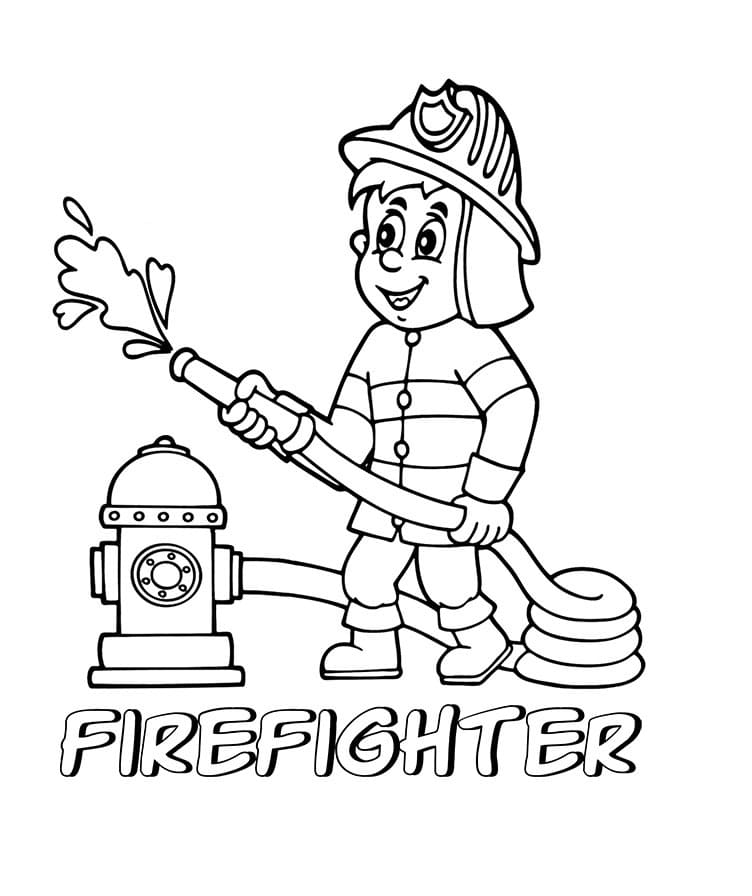 Dibujo gratuito Bombero #177508 de la coleccion Carreras y Profesiones para imprimir
