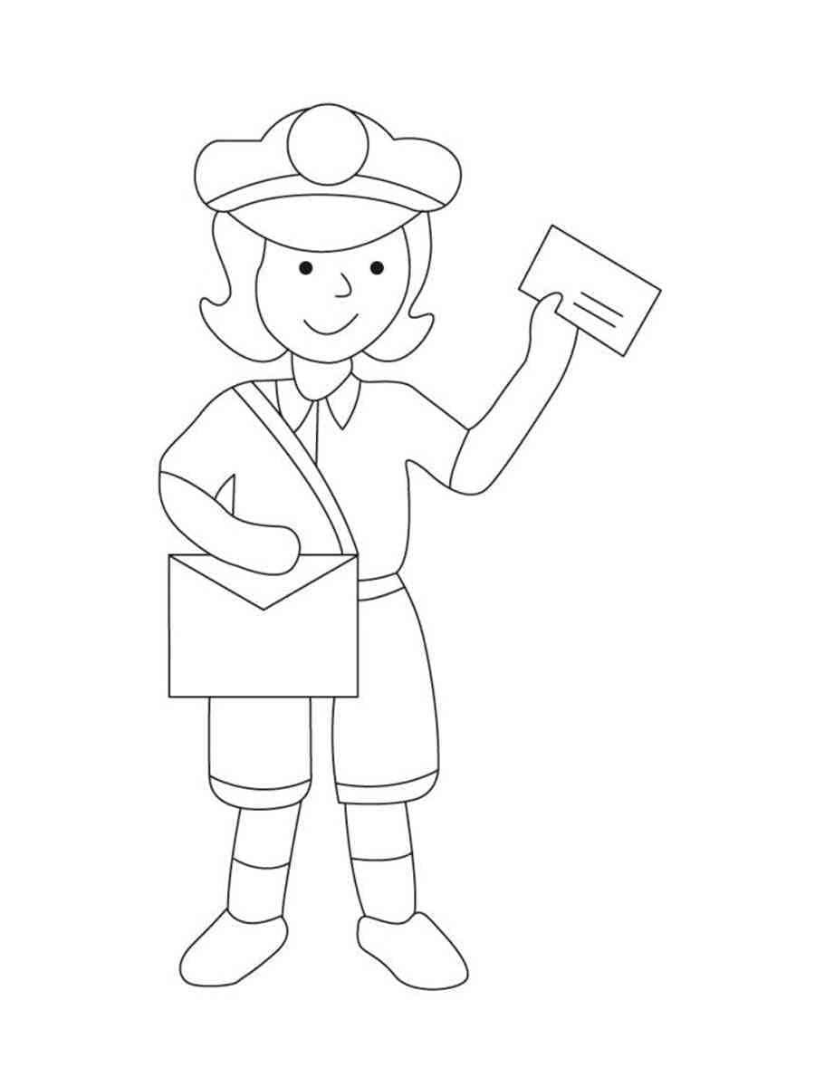 Dibujo gratuito Cartero #210172 de la coleccion Carreras y Profesiones para imprimir