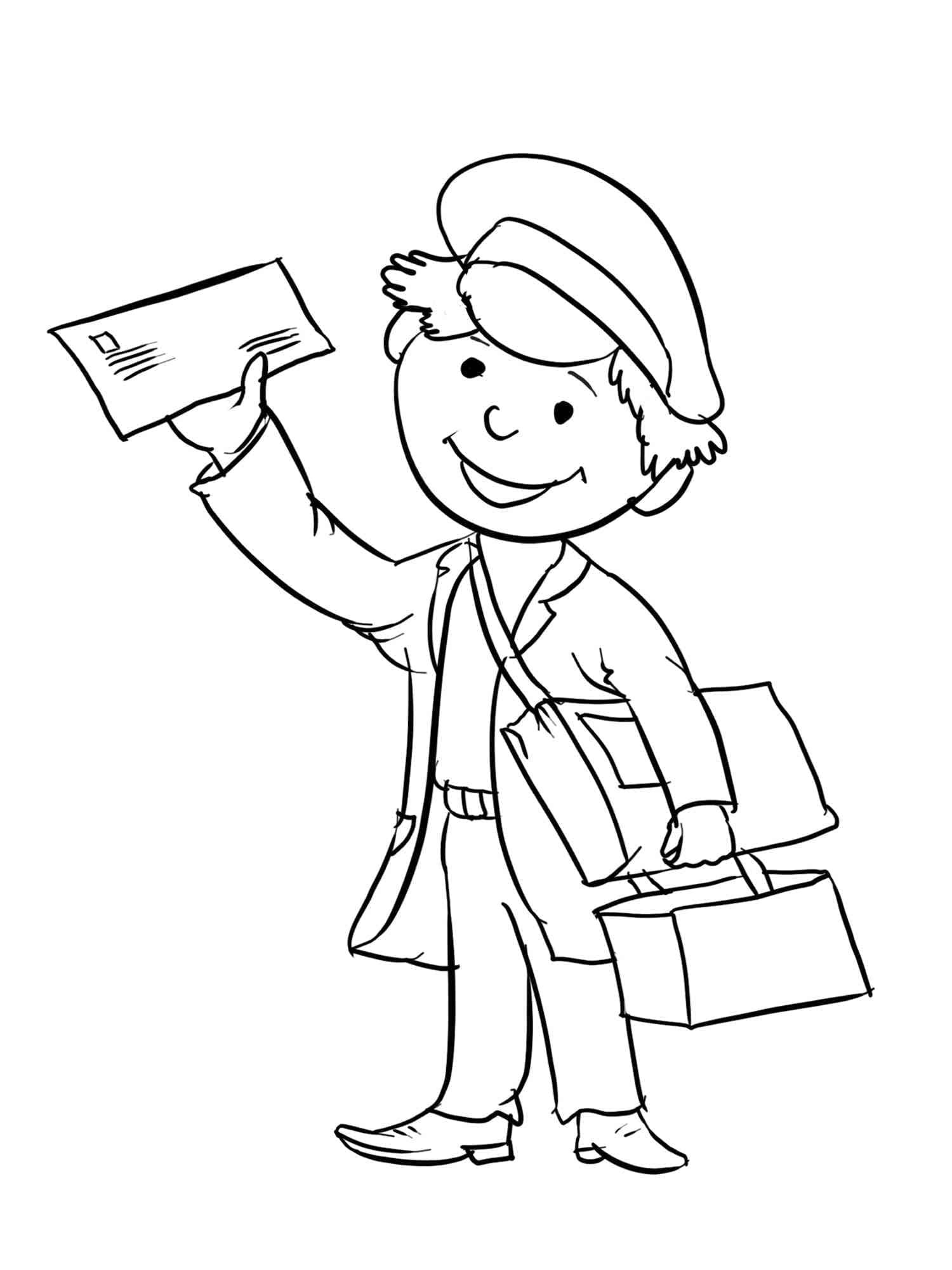 Dibujo gratuito Cartero #210181 de la coleccion Carreras y Profesiones para imprimir