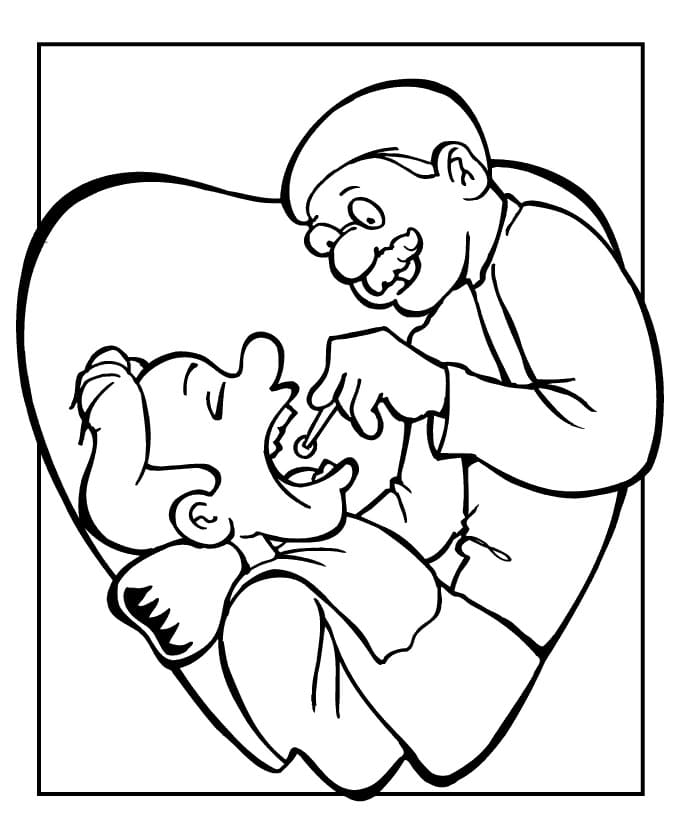 Dibujo gratuito Dentista #200031 de la coleccion Carreras y Profesiones para imprimir