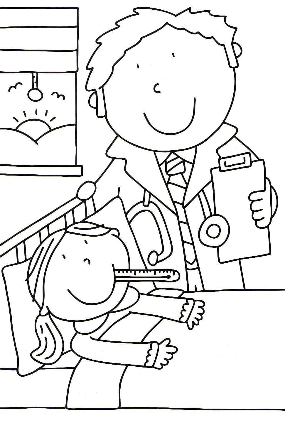 Dibujo gratuito Doctor #187840 de la coleccion Carreras y Profesiones para imprimir