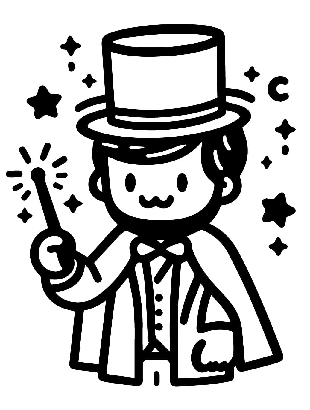 Dibujo gratuito Mago #213861 de la coleccion Carreras y Profesiones para imprimir