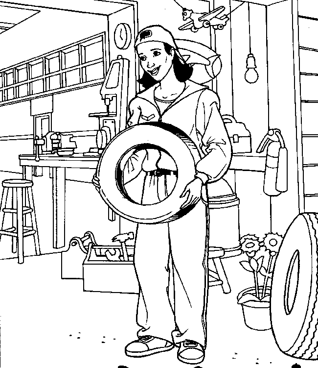 Dibujo para colorear: Mecánico (Carreras y Profesiones) #101754 - Dibujos para Colorear e Imprimir Gratis