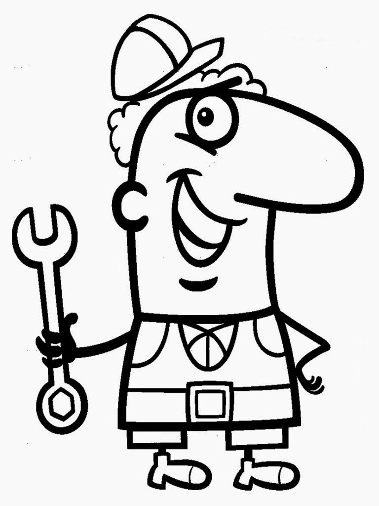 Dibujo para colorear: Mecánico (Carreras y Profesiones) #101785 - Dibujos para Colorear e Imprimir Gratis
