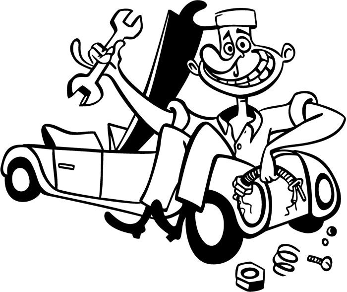 Dibujo para colorear: Mecánico (Carreras y Profesiones) #101802 - Dibujos para Colorear e Imprimir Gratis