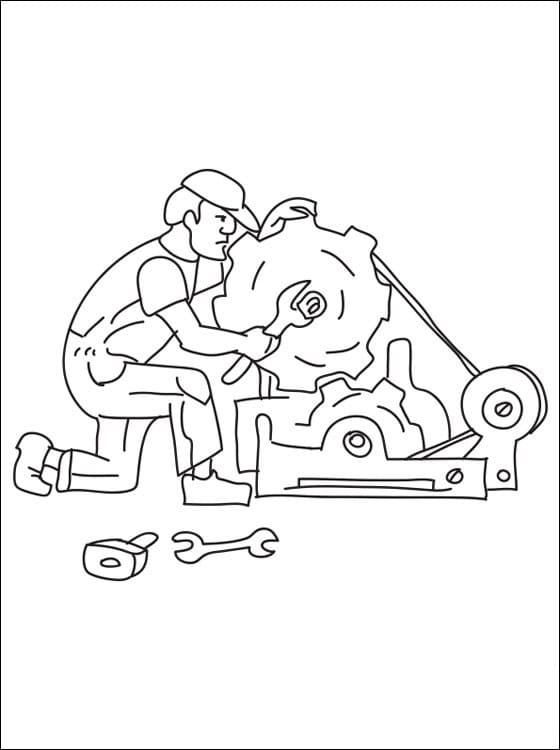 Dibujo para colorear: Mecánico (Carreras y Profesiones) #205750 - Dibujos para Colorear e Imprimir Gratis