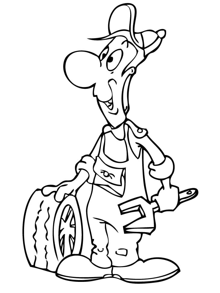Dibujo para colorear: Mecánico (Carreras y Profesiones) #205754 - Dibujos para Colorear e Imprimir Gratis