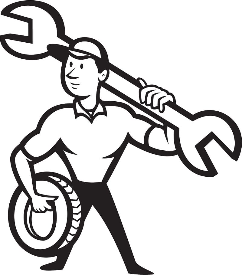 Dibujo para colorear: Mecánico (Carreras y Profesiones) #205755 - Dibujos para Colorear e Imprimir Gratis
