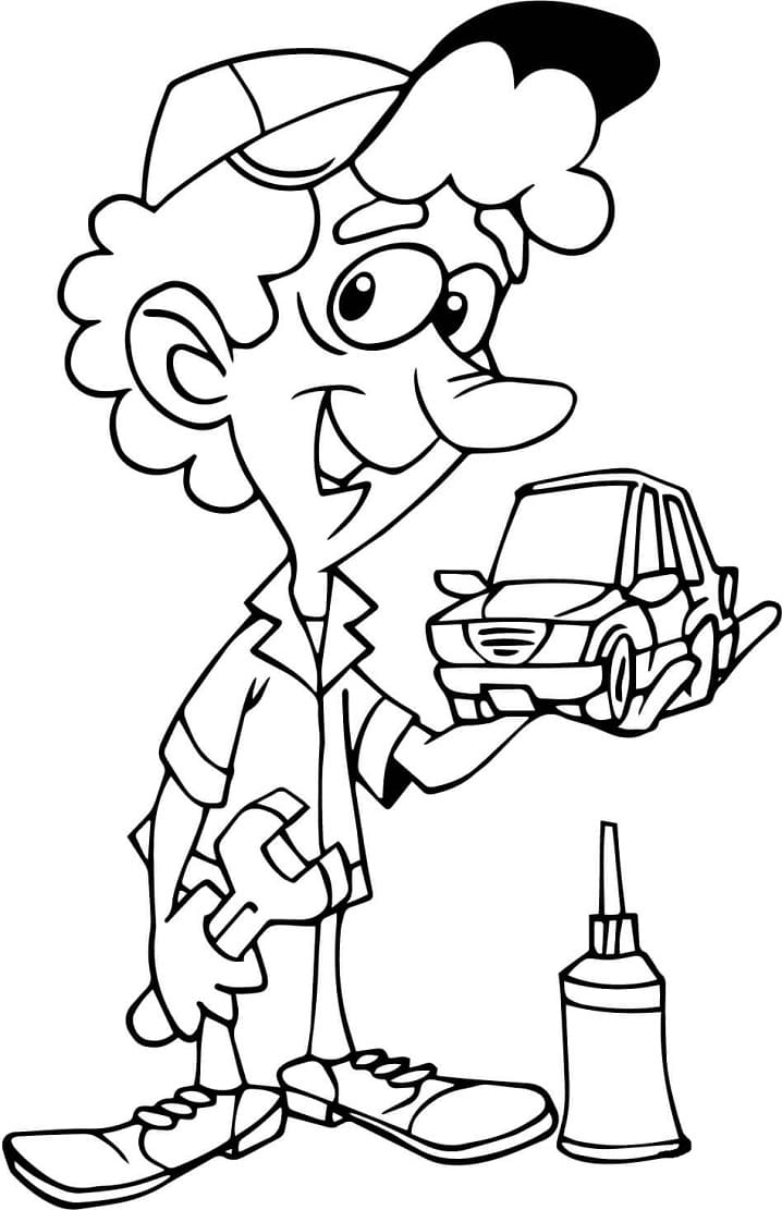 Dibujo para colorear: Mecánico (Carreras y Profesiones) #205756 - Dibujos para Colorear e Imprimir Gratis