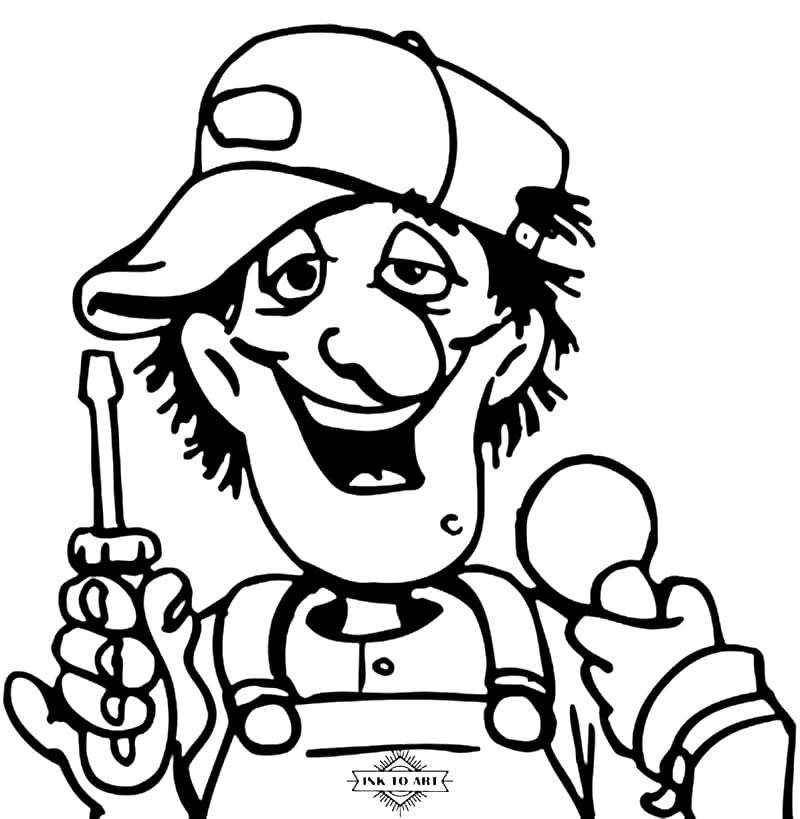 Dibujo para colorear: Mecánico (Carreras y Profesiones) #205759 - Dibujos para Colorear e Imprimir Gratis