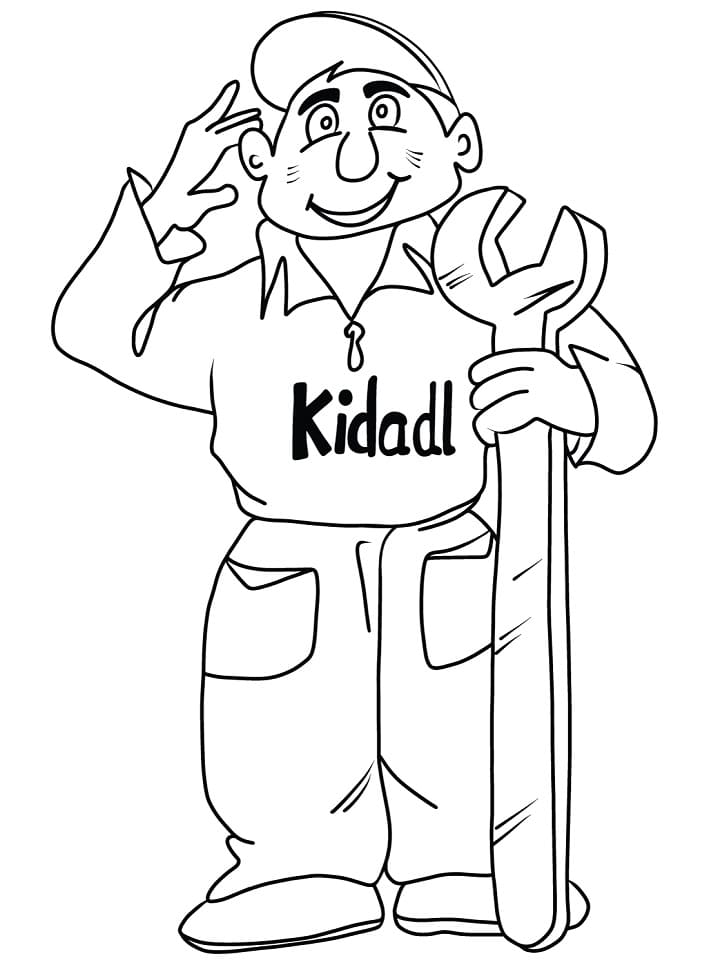 Dibujo para colorear: Mecánico (Carreras y Profesiones) #205760 - Dibujos para Colorear e Imprimir Gratis