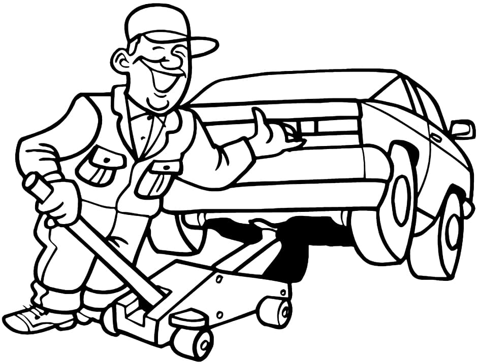 Dibujo para colorear: Mecánico (Carreras y Profesiones) #205764 - Dibujos para Colorear e Imprimir Gratis