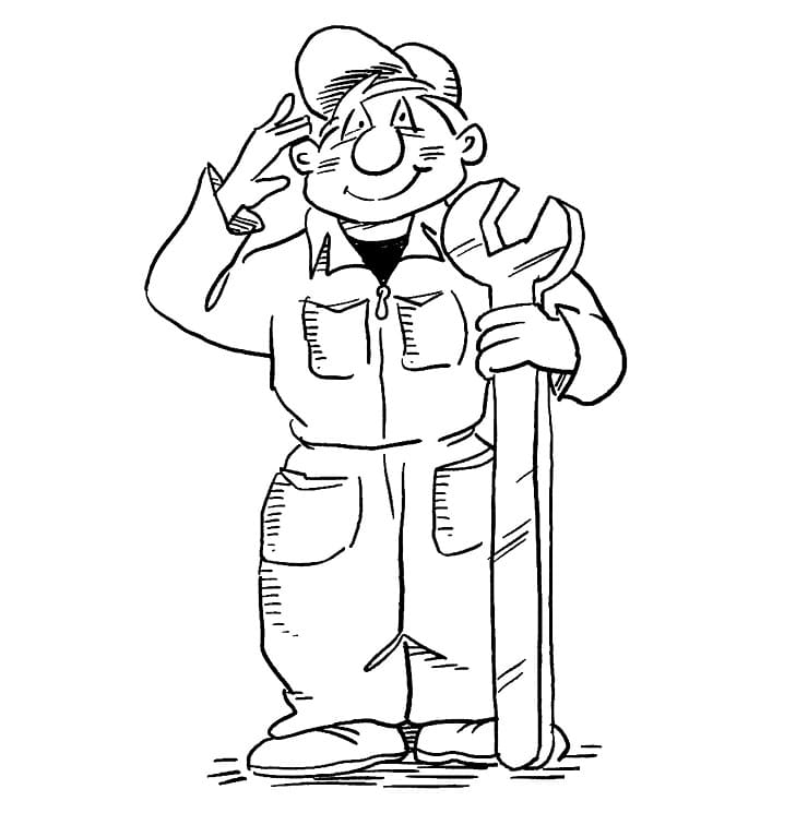 Dibujo para colorear: Mecánico (Carreras y Profesiones) #205766 - Dibujos para Colorear e Imprimir Gratis
