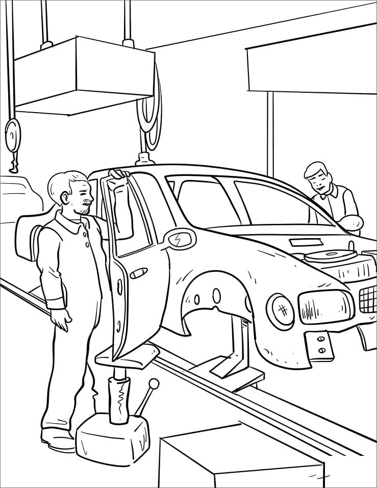 Dibujo para colorear: Mecánico (Carreras y Profesiones) #205767 - Dibujos para Colorear e Imprimir Gratis