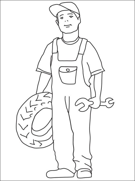 Dibujo para colorear: Mecánico (Carreras y Profesiones) #205771 - Dibujos para Colorear e Imprimir Gratis