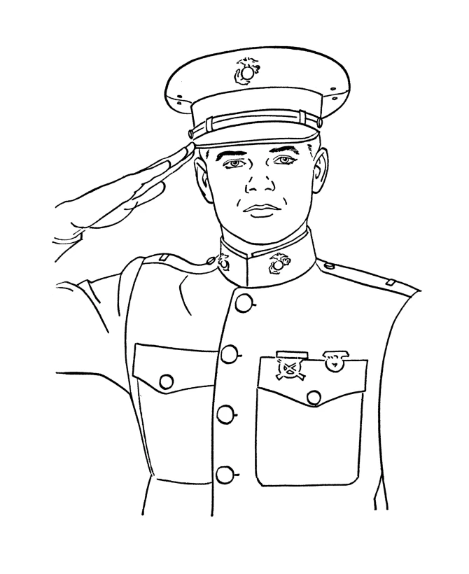 Dibujo para colorear: Militar (Carreras y Profesiones) #102289 - Dibujos para Colorear e Imprimir Gratis