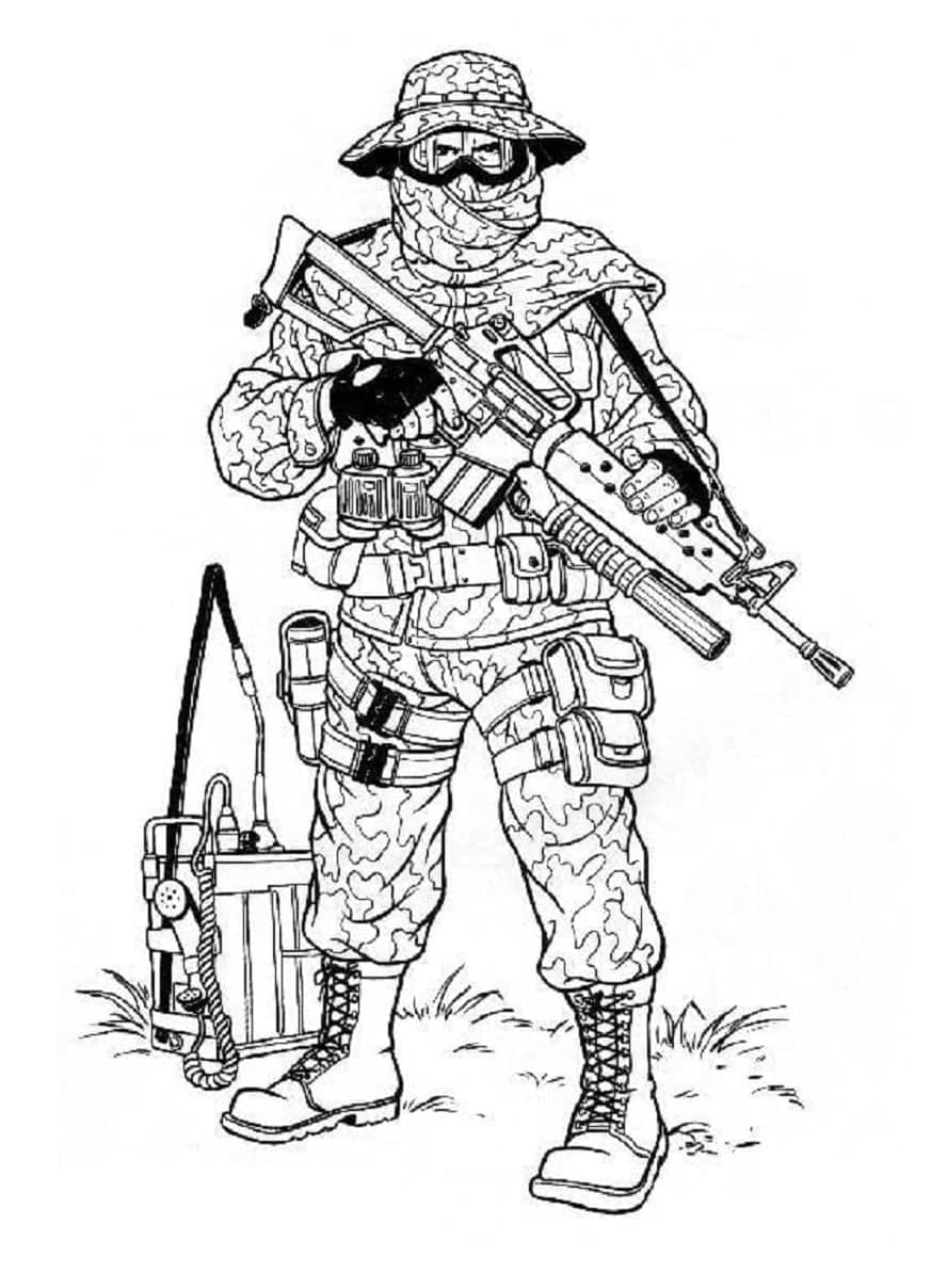 Dibujo gratuito Militar #181116 de la coleccion Carreras y Profesiones para imprimir