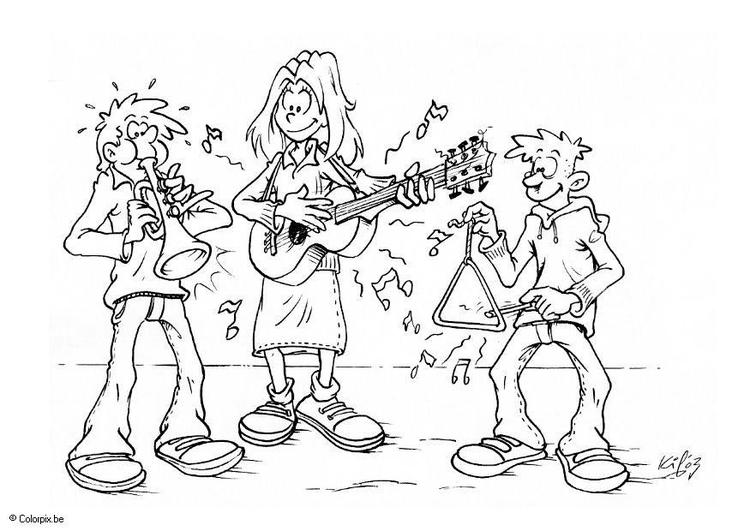 Dibujo gratuito Músico #102627 de la coleccion Carreras y Profesiones para imprimir