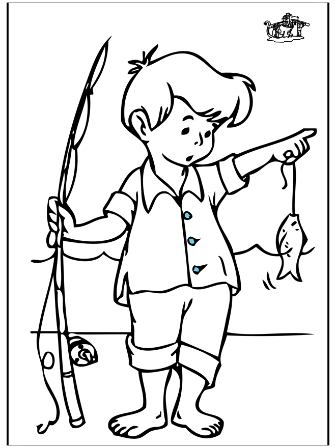 Dibujo gratuito Pescador #103954 de la coleccion Carreras y Profesiones para imprimir
