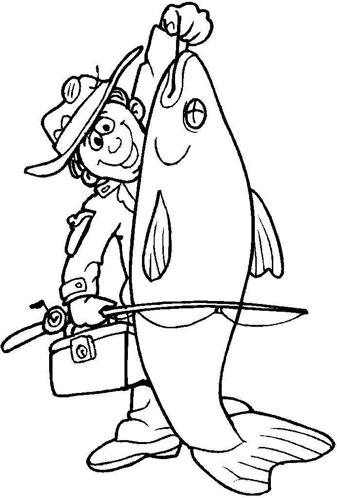 Dibujo gratuito Pescador #103997 de la coleccion Carreras y Profesiones para imprimir