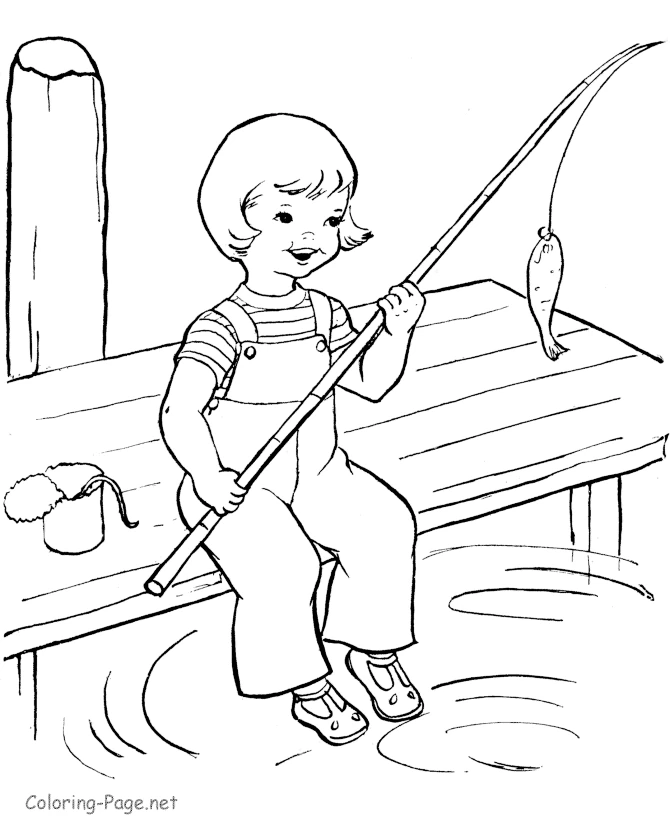 Dibujo gratuito Pescador #104038 de la coleccion Carreras y Profesiones para imprimir