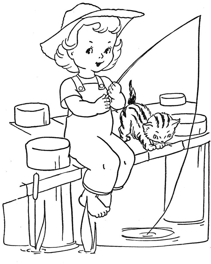 Dibujo gratuito Pescador #104092 de la coleccion Carreras y Profesiones para imprimir