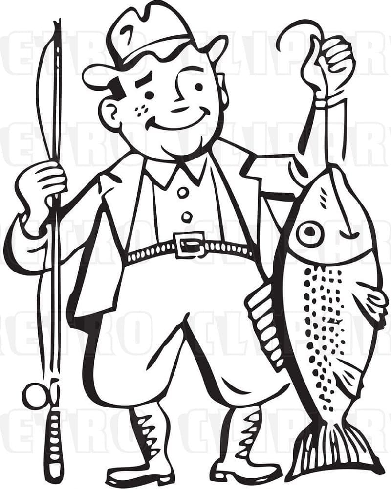 Dibujo gratuito Pescador #211871 de la coleccion Carreras y Profesiones para imprimir