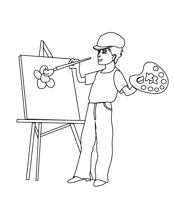 Dibujo para colorear: Pintor (Carreras y Profesiones) #104308 - Dibujos para Colorear e Imprimir Gratis