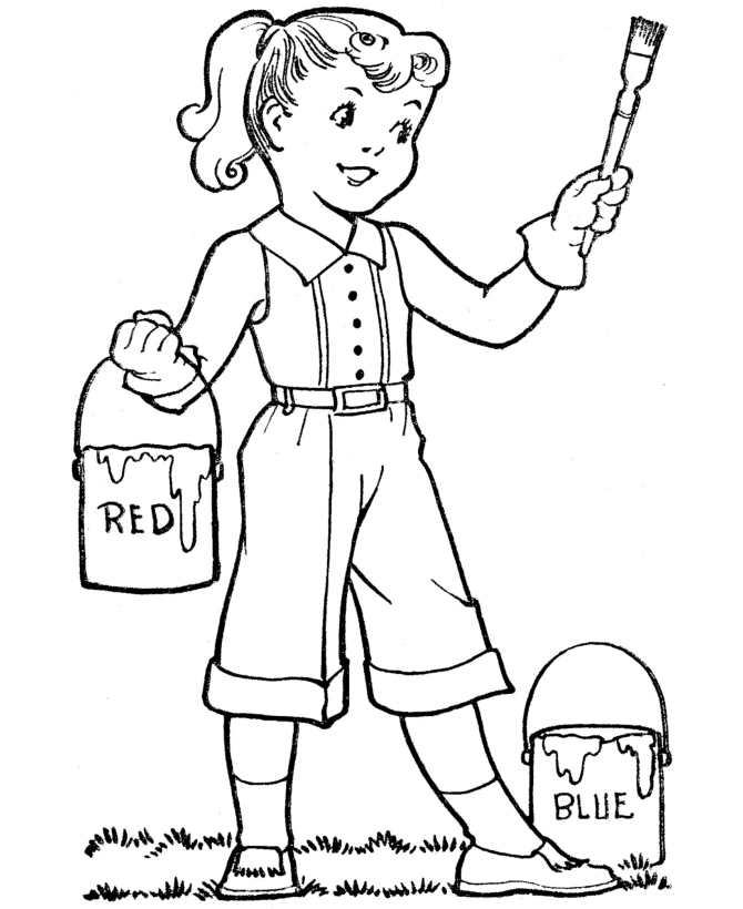 Dibujo para colorear: Pintor (Carreras y Profesiones) #104320 - Dibujos para Colorear e Imprimir Gratis