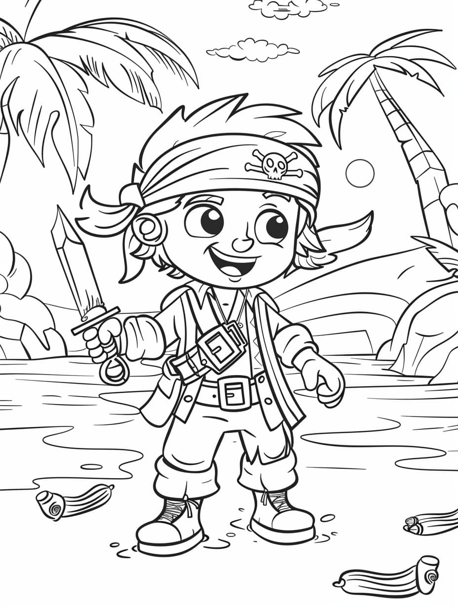 Dibujo gratuito Pirata #218285 de la coleccion Carreras y Profesiones para imprimir