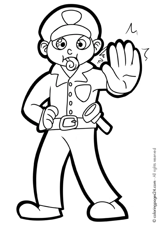 Dibujo gratuito Policía #105353 de la coleccion Carreras y Profesiones para imprimir Dibujo gratuito Policía #105353 de la coleccion Carreras y Profesiones para imprimir