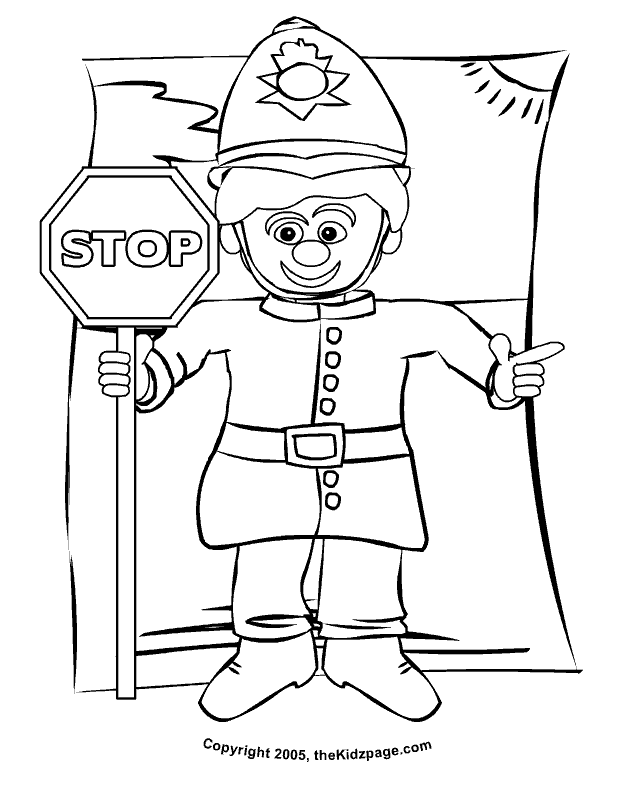 Dibujo gratuito Policía #105387 de la coleccion Carreras y Profesiones para imprimir