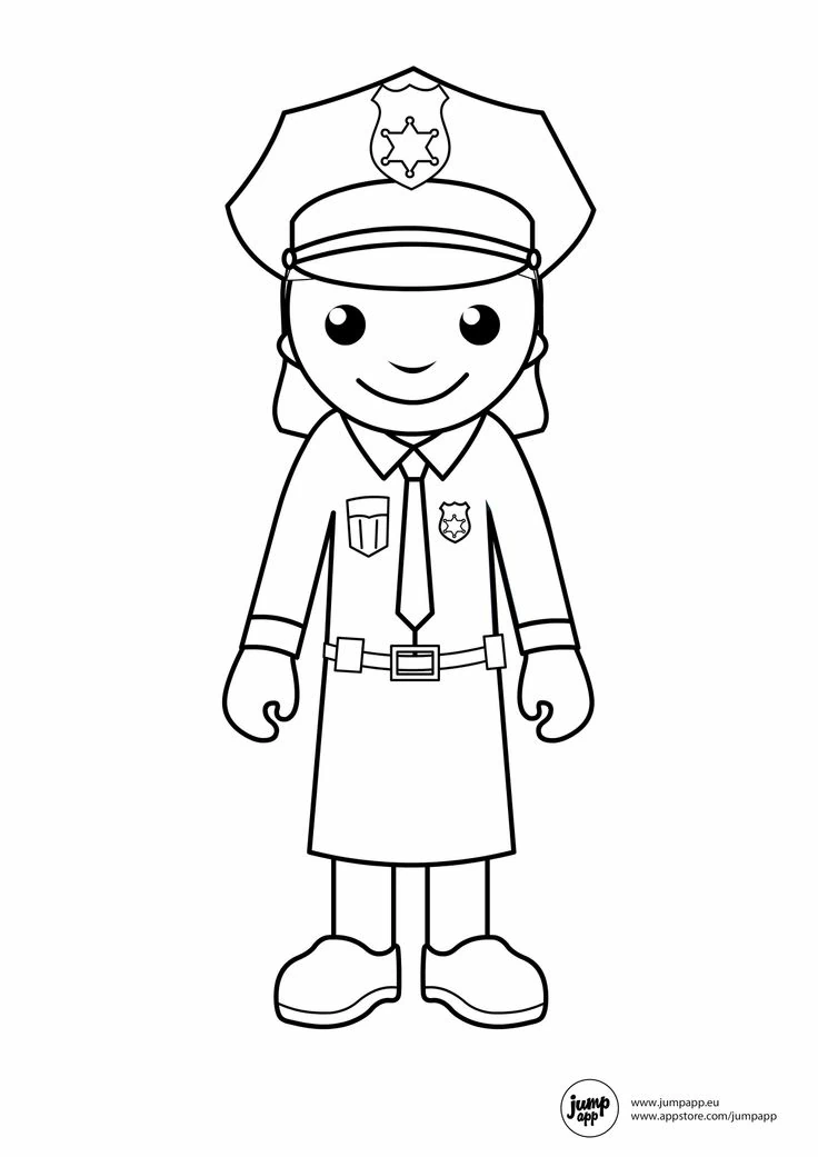 Dibujo gratuito Policía #105392 de la coleccion Carreras y Profesiones para imprimir