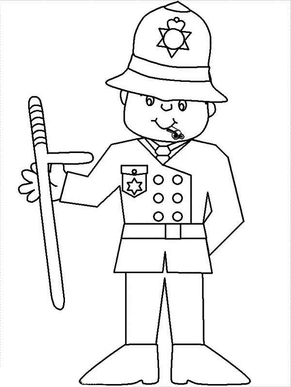 Dibujo gratuito Policía #105478 de la coleccion Carreras y Profesiones para imprimir